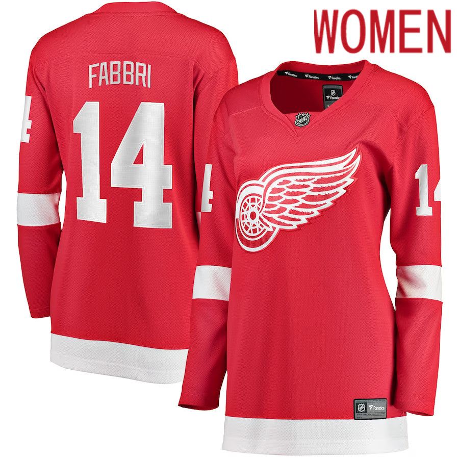 Women Detroit Red Wings 14 Robby Fabbri Fanatics Branded Red Home Breakaway Player NHL Jersey
